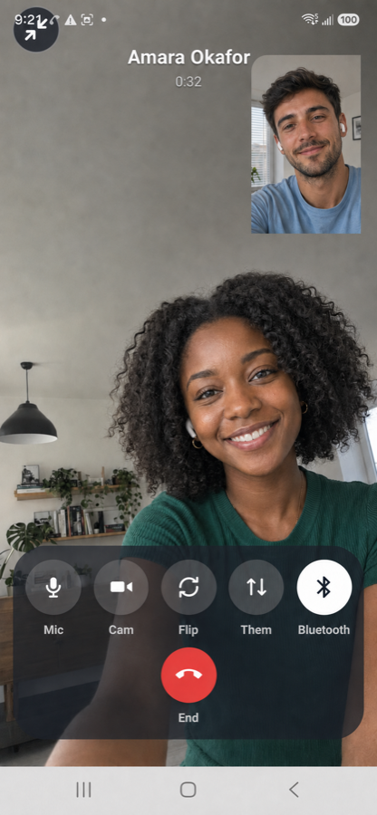 Encrypted video call on TRI1